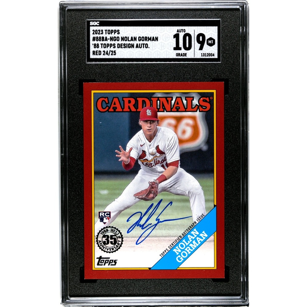 2023 Topps Series 2 88 Topps Auto RED /25 Nolan Gorman #88BANG AU RC SGC 9 MT